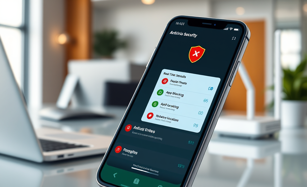 Imagen de una aplicación antivirus en un dispositivo móvil mostrando un informe de seguridad.