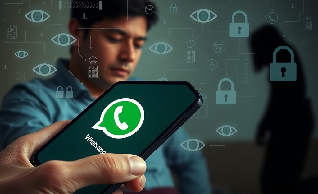 Imagen que ilustra el uso de aplicaciones para espiar conversaciones en WhatsApp en tiempo real.