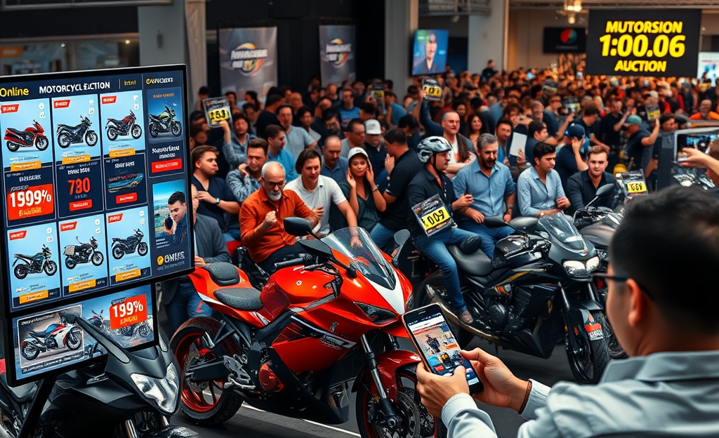Imagen de una subasta de motos con descuentos atractivos