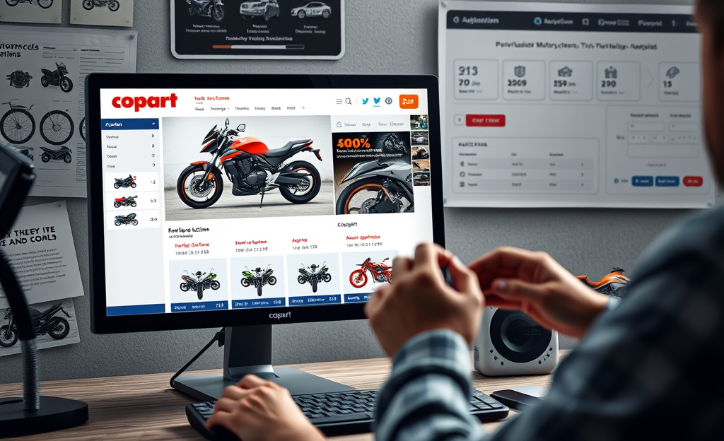 Imagen de motos en subasta por internet