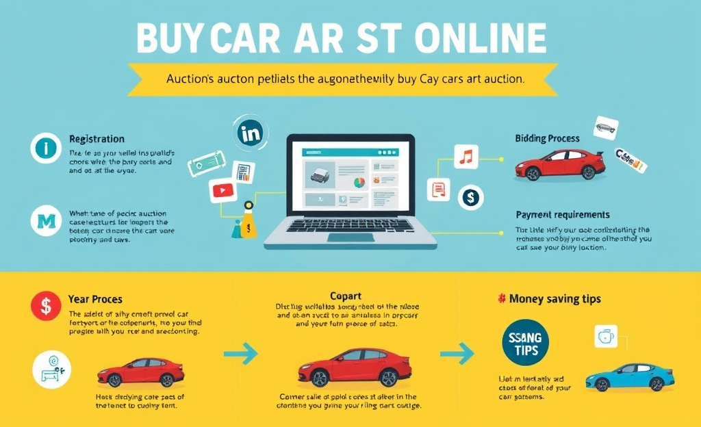 Imagen de un coche en subasta online, representando las oportunidades de ahorro al comprar vehículos.
