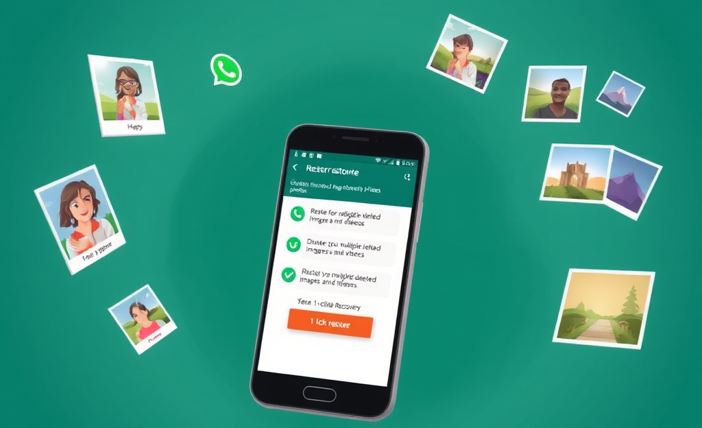 Imagen de una aplicación para restaurar imágenes eliminadas de WhatsApp de forma rápida y eficiente.