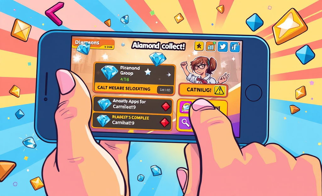 Imagen destacada sobre la aplicación para recoger diamantes en Free Fire.