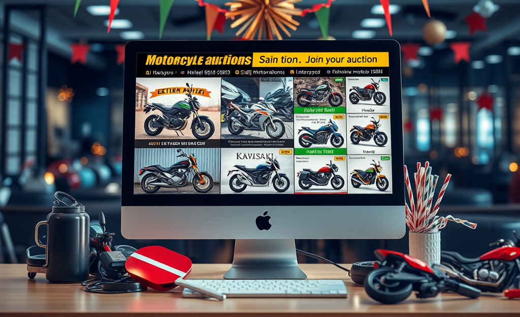 Imagen de subastas de motos con precios bajos, mostrando diferentes modelos y oportunidades de compra.