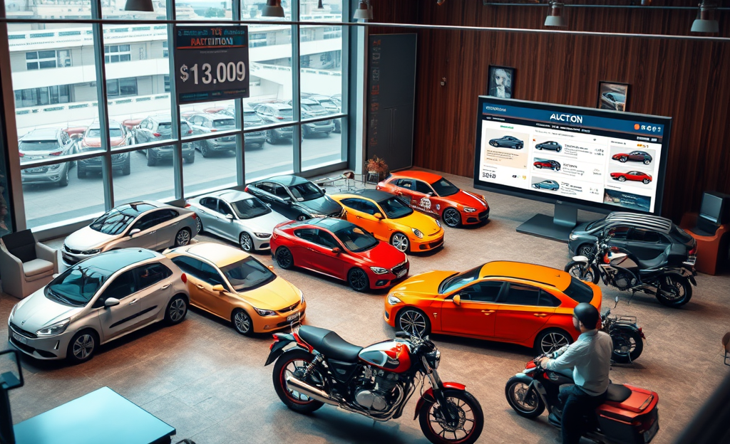 Subasta virtual de coches y motos baratos en línea.