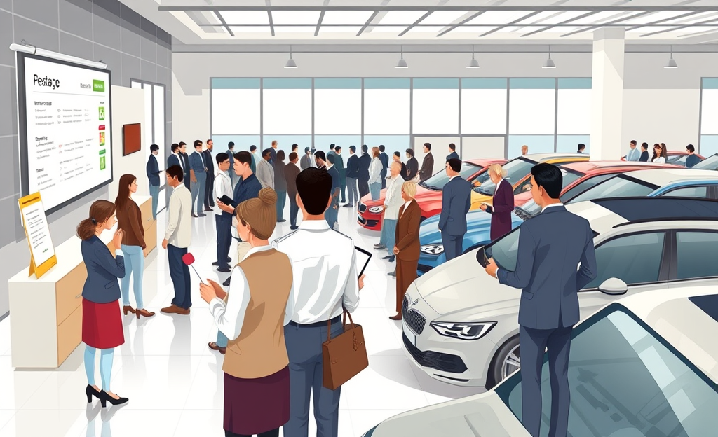 Proceso de compra de coches en una subasta paso a paso.