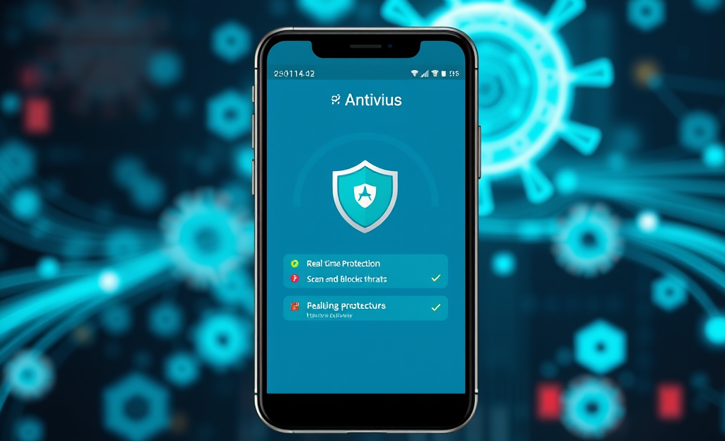 Antivirus móvil con protección en tiempo real para asegurar dispositivos contra malware.