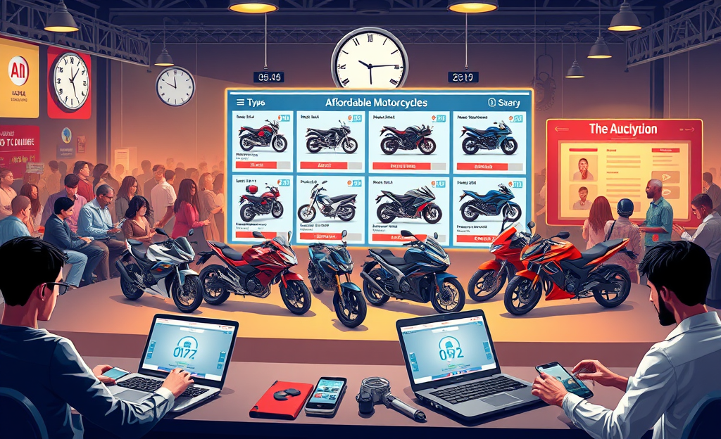Motos en subasta online, ideales para compradores que buscan ofertas en motocicletas económicas.