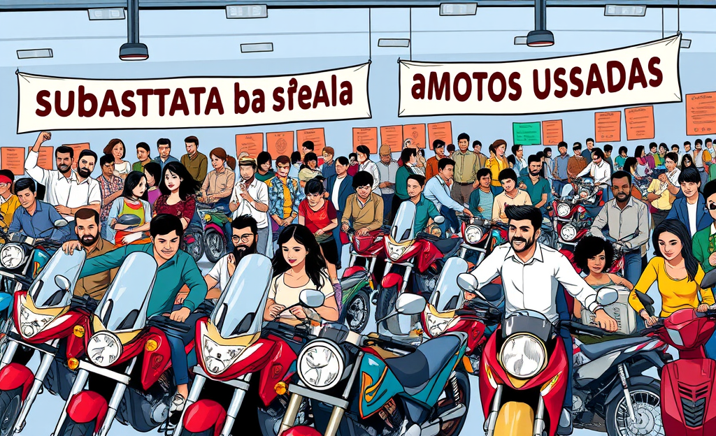 Imagen de una subasta de motos usadas con varias opciones disponibles.
