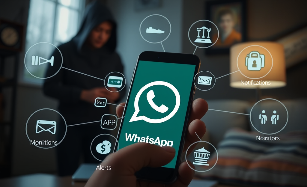 Imagen de una aplicación para monitorear mensajes de WhatsApp.
