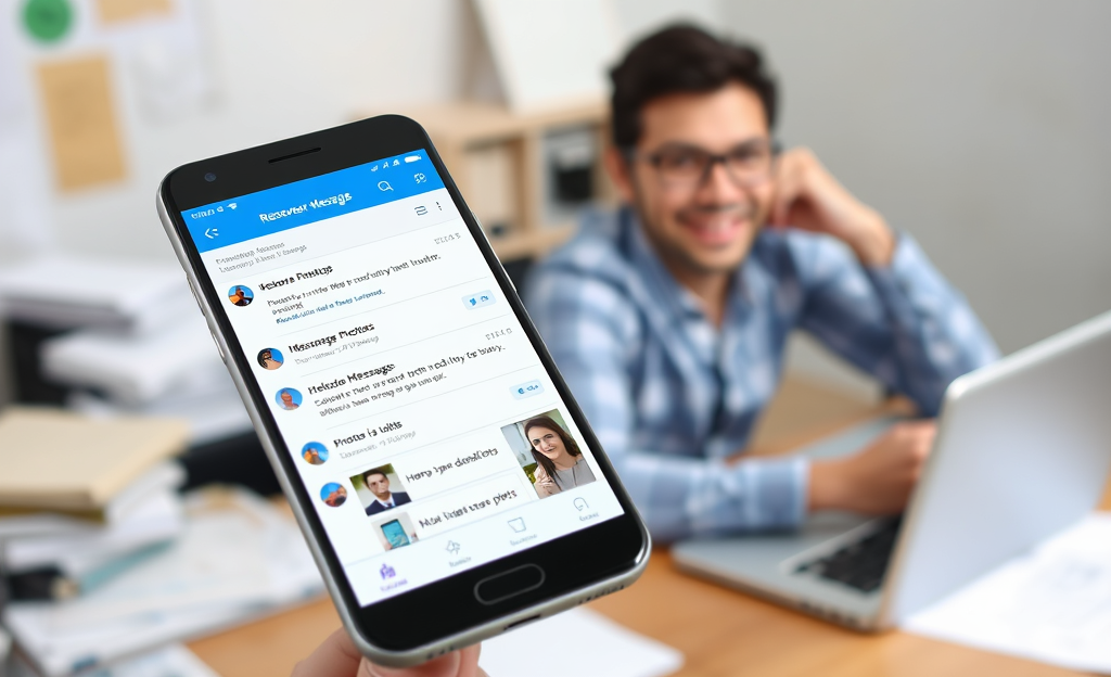 Imagen de una aplicación para recuperar mensajes de Messenger que muestra la opción de restaurar mensajes eliminados.
