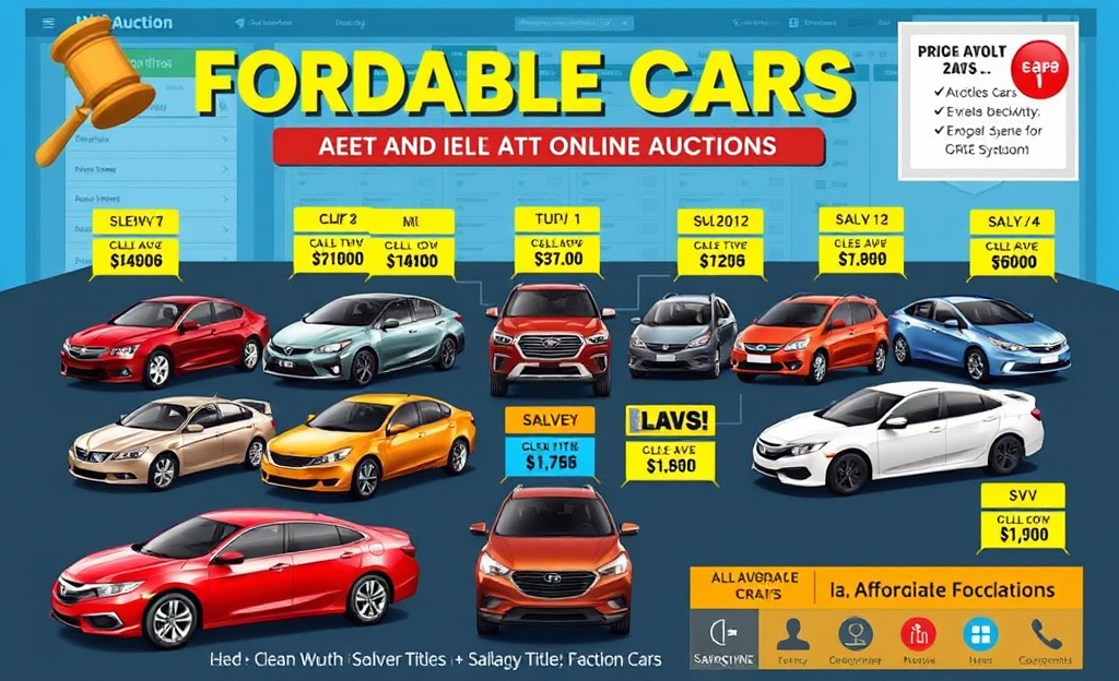 Coches en subasta esperando por nuevas ofertas