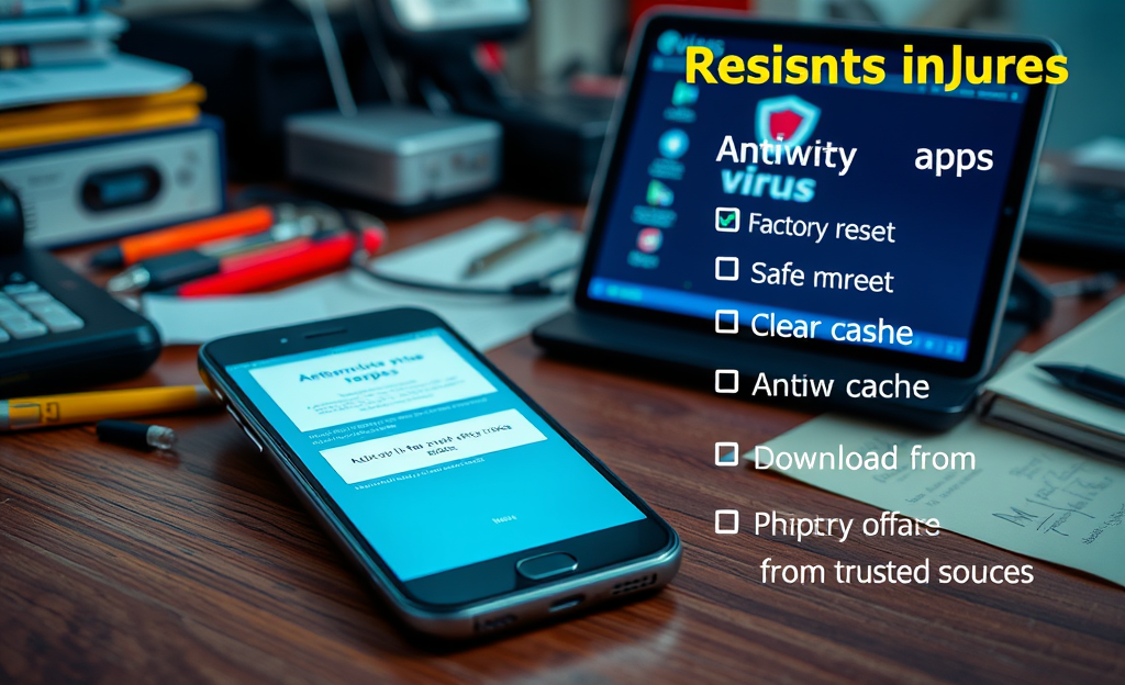 Imagen que ilustra el proceso de eliminación de virus del celular.