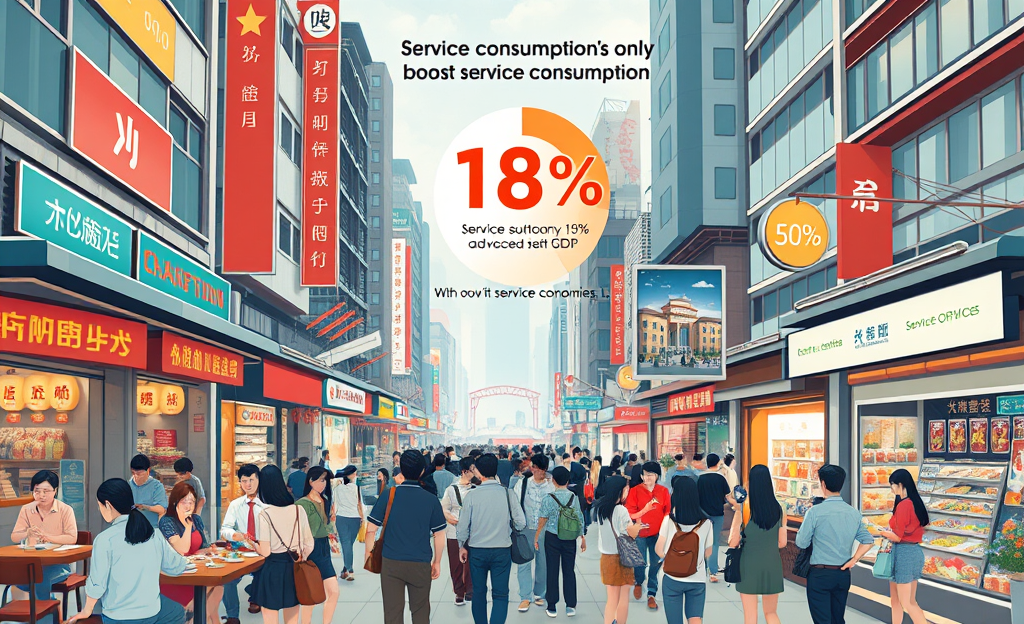 Gráfico sobre el crecimiento del consumo de servicios en China y su impacto en la economía.