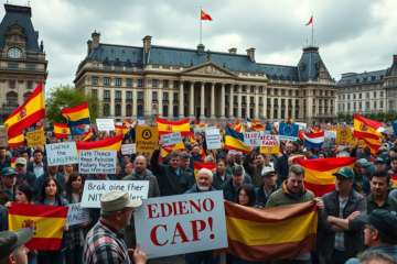 Protesta de agricultores en Bruselas en defensa de la PAC y contra el aumento de los costos de alimentación.
