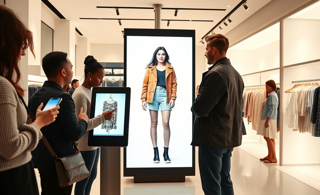 Imagen de un usuario probándose ropa en el probador virtual de Zara con avatares hiperrealistas.