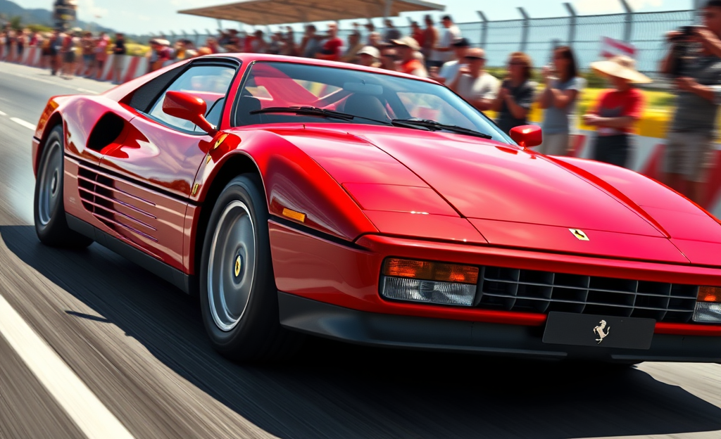 Ferrari 512 TR con motor V12, destacando su diseño y rendimiento.