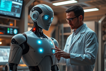 Robots humanoides con piel neuromórfica que les permite sentir dolor para evitar daños.