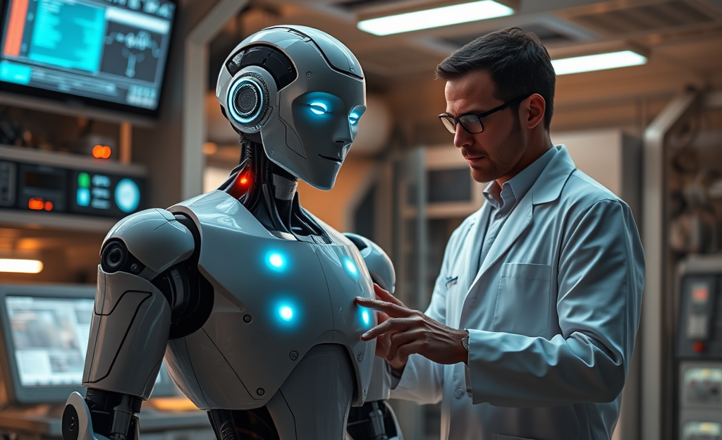 Robots humanoides con piel neuromórfica que les permite sentir dolor para evitar daños.