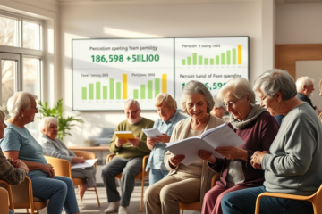 Gráfico que muestra el aumento del gasto en pensiones en 2025, destacando cifras clave y tendencias.