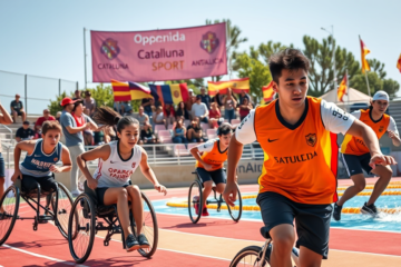 Imagen representativa de estudiantes con discapacidad recibiendo becas para estudios y deportes.