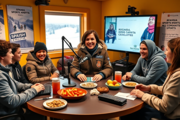 Astrid Fina, snowboarder paralímpica, durante una competición.
