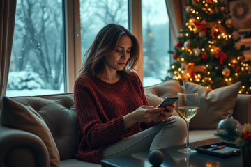 Imagen que representa la creciente soledad entre mujeres modernas en Navidad, destacando la necesidad de conexiones significativas.