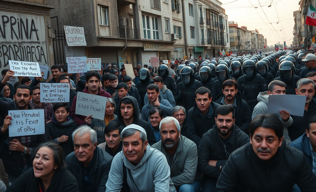 Manifestantes protestan debido a la crisis económica y energética, con detenciones y respuestas violentas de seguridad.