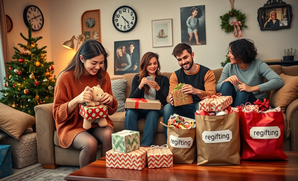 Imagen representativa de la práctica de regifting y la venta de regalos no deseados.