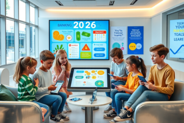 Imagen que representa cuentas para niños y adolescentes, mostrando su evolución hacia herramientas de gestión financiera.