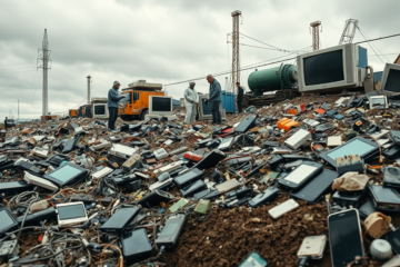 Imagen que ilustra el problema de la basura electrónica y su impacto ambiental.