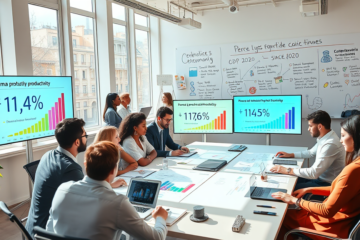 Gráfico que muestra el crecimiento de productividad en la economía española y su impacto en el PIB.