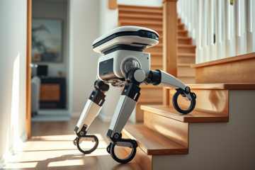 Saros Rover, un robot aspirador que puede subir y bajar escaleras de manera autónoma.