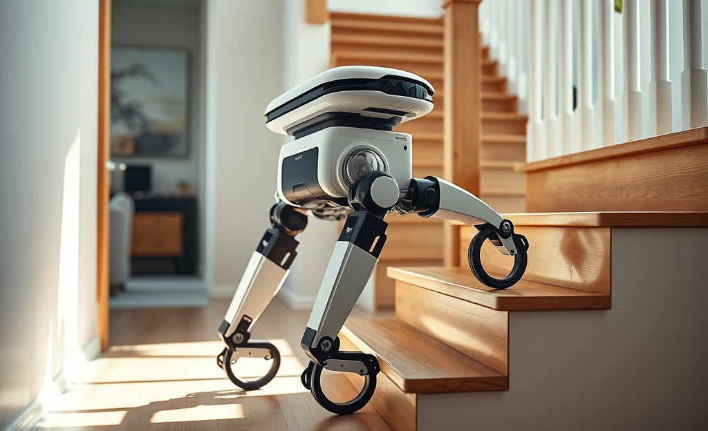 Saros Rover, un robot aspirador que puede subir y bajar escaleras de manera autónoma.