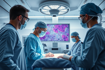 Histolog® Scanner en acción durante cirugía de próstata para detectar células cancerosas en tiempo real.