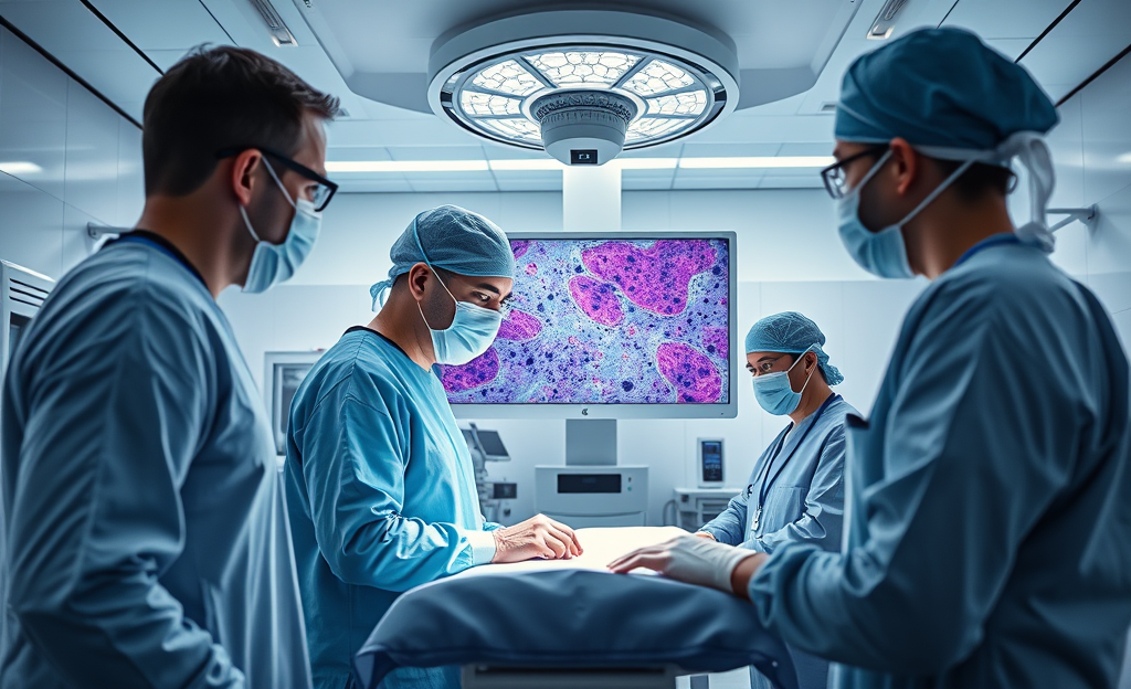 Histolog® Scanner en acción durante cirugía de próstata para detectar células cancerosas en tiempo real.