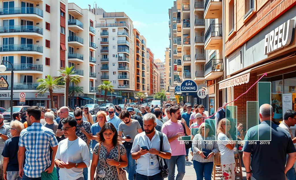 Gráfico que muestra el aumento del precio de la vivienda y su impacto en la economía local.
