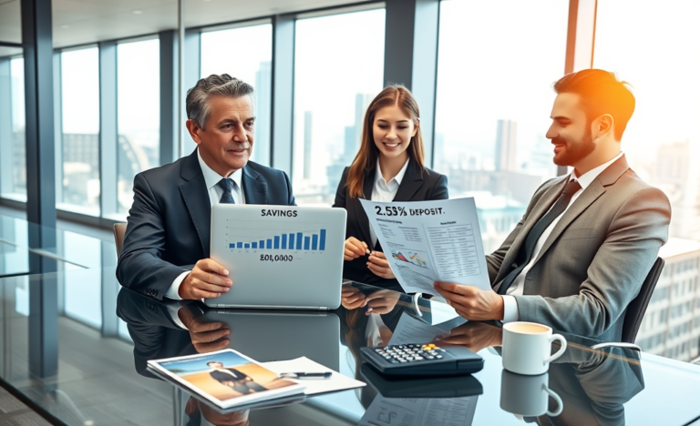 Gráfico que muestra el aumento de los depósitos y las tasas de interés disponibles para los inversores.