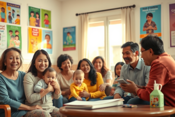 Ilustración sobre la nueva prestación universal para familias con hijos menores.