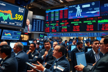 Gráfico que muestra la caída del precio del barril de petróleo y su impacto en el mercado.