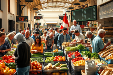 Diagrama sobre el aumento de costos alimentarios y su impacto en los hogares, reflejando la desigualdad en la alimentación y los cambios en la dieta familiar.