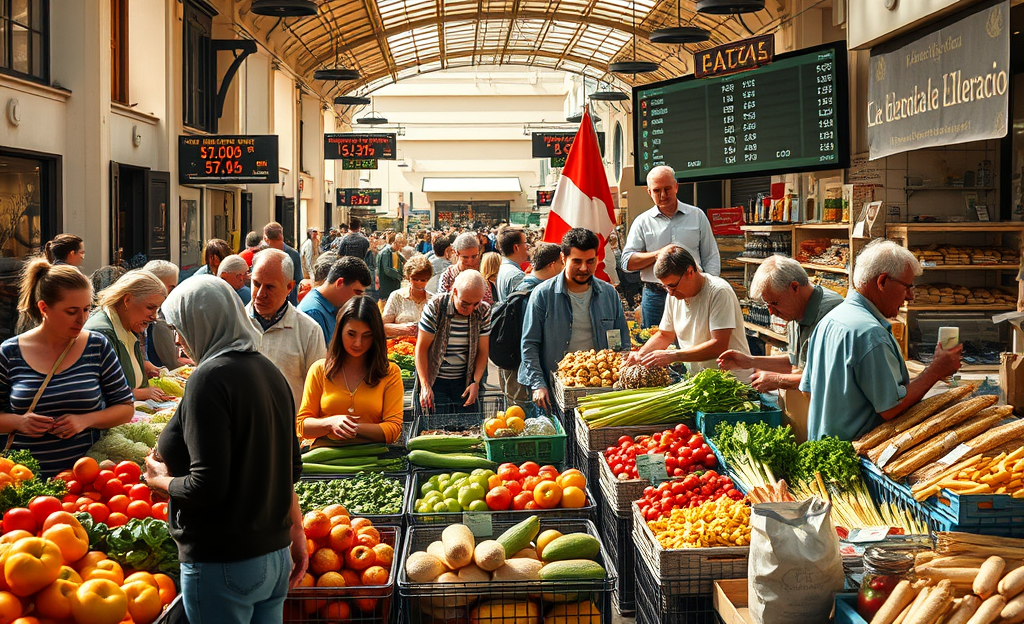Diagrama sobre el aumento de costos alimentarios y su impacto en los hogares, reflejando la desigualdad en la alimentación y los cambios en la dieta familiar.