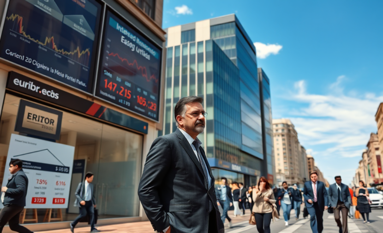 Gráfica que muestra la evolución del Euríbor y sus efectos en el mercado hipotecario y de crédito en España.