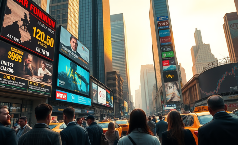 Gráfica que muestra el impacto económico de la guerra en Irán, reflejando precios de energía y tendencias inflacionarias.