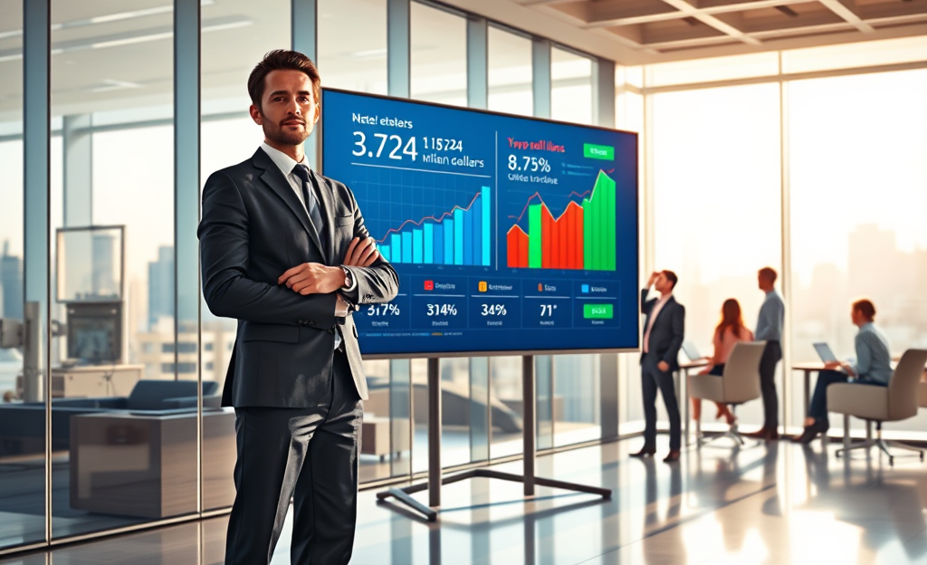Imagen ilustrativa del crecimiento económico y los beneficios netos en el primer trimestre.