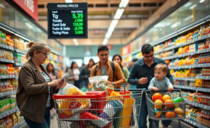Aumento de precios en supermercados y su impacto en los consumidores.