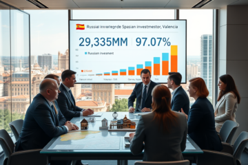 Gráfica que muestra el aumento de la inversión rusa en el sector inmobiliario en España, a pesar de las sanciones y la guerra en Ucrania.