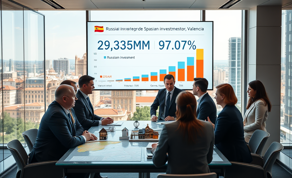 Gráfica que muestra el aumento de la inversión rusa en el sector inmobiliario en España, a pesar de las sanciones y la guerra en Ucrania.
