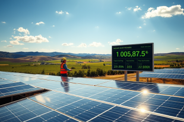 Gráfico que ilustra la disminución en la inversión en energías renovables en comparación con la alta factura eléctrica y la potencial descarbonización del sistema eléctrico.