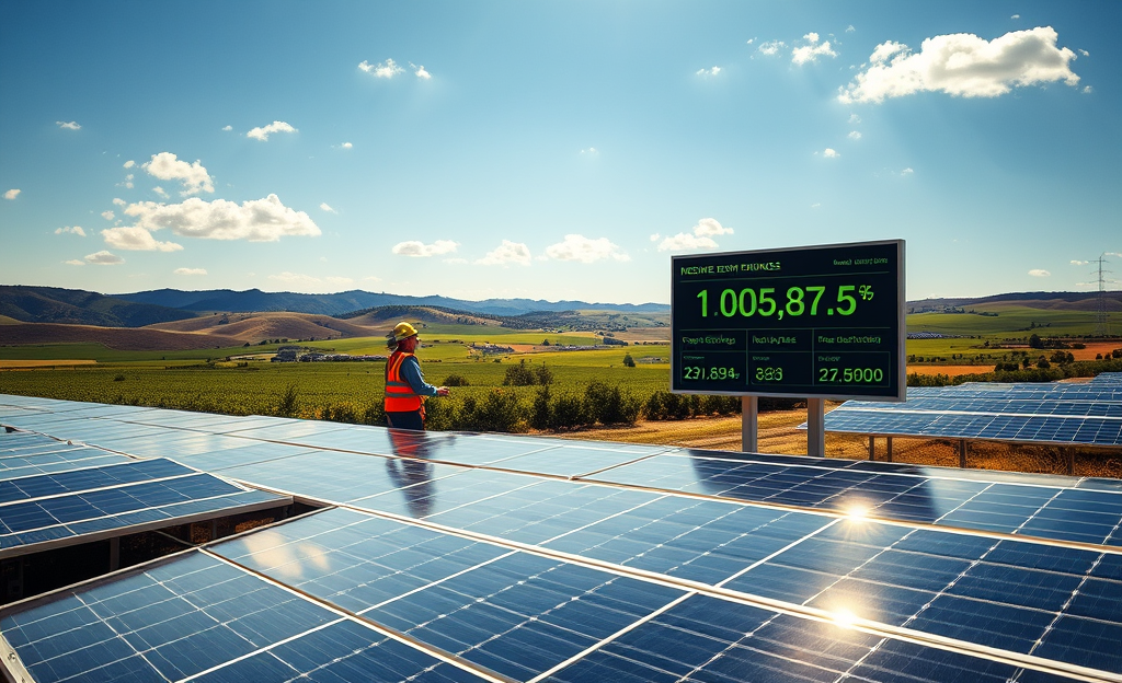 Gráfico que ilustra la disminución en la inversión en energías renovables en comparación con la alta factura eléctrica y la potencial descarbonización del sistema eléctrico.